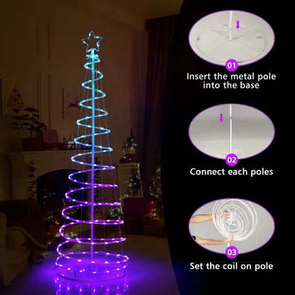 6-Foot Outdoor Spiral Christmas Tree  Pre-Lit with 135 Warm White LED Lights