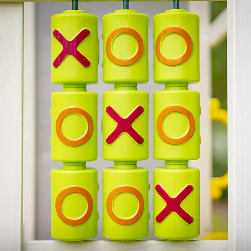 ROVO Wooden Tower Cubby House with Slide, Sandpit, Climbing Wall, and Tic-Tac-Toe Panel