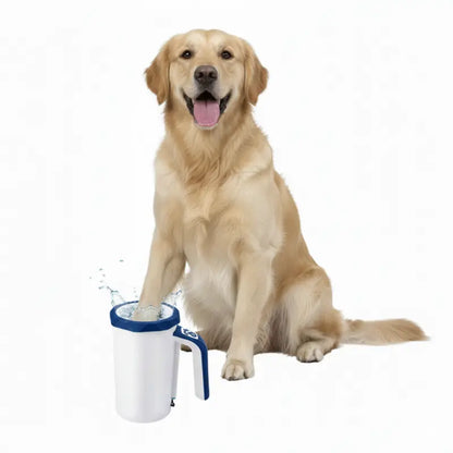 Cordless Paw Cleaner with Rotating Silicone Brush Head and Portable Cup Design