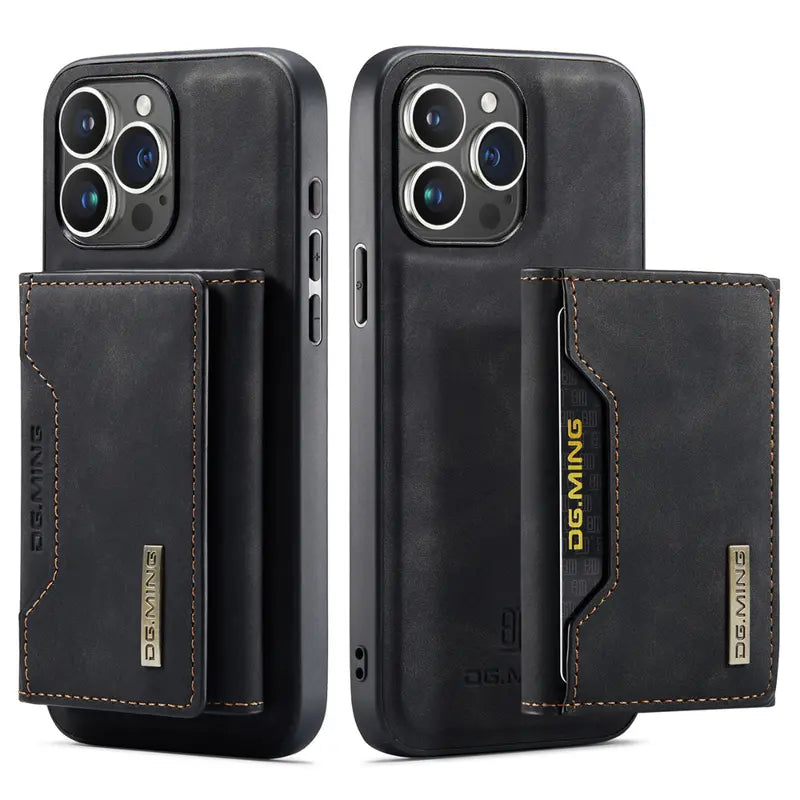 Executive Black Leather iPhone Wallet Case  Sleek, Functional & MagSafe Ready