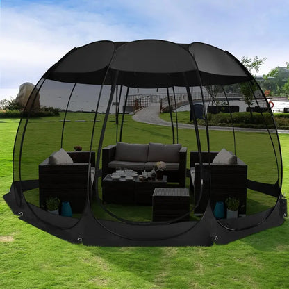 Igloo-Style Screen Gazebo  Mosquito-Proof Canopy Tent for 615 People, Ventilated & Spacious