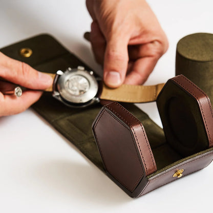 Single Watch Roll - Brown