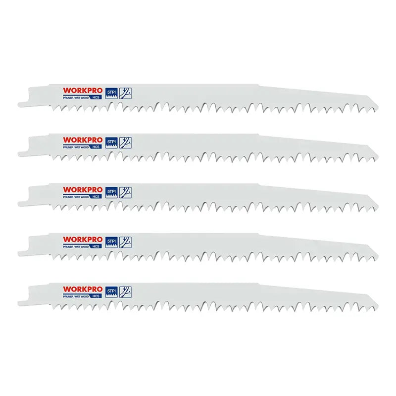 WORKPRO Wood Pruning Saw Blade Set  5-Piece 9-Inch Reciprocating Blades