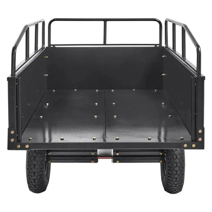 Heavy-Duty Steel ATV Utility Trailer  750-Lb Capacity, 15-Cu-Ft Dump Cart with Removable Sides
