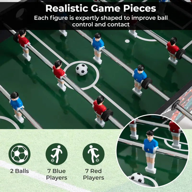 Detachable-Leg Soccer Table for Compact Indoor Use in Homes, Offices, or Bars