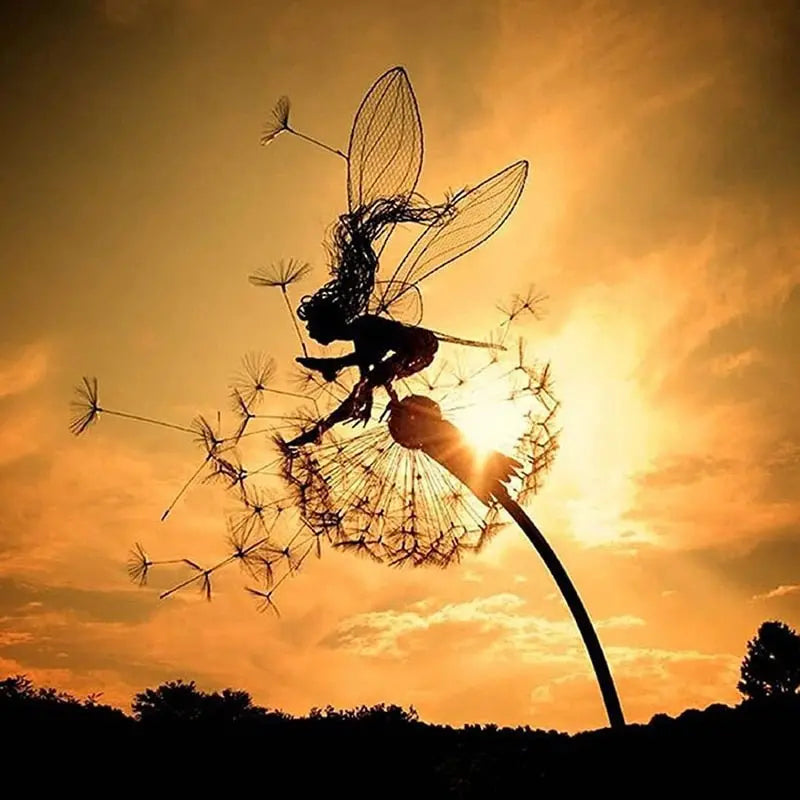 Aeris Dancing Fairy Garden Statue  Rust-Resistant Steel Sculpture with Delicate Wind-Swaying Details
