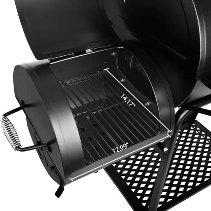 Charcoal Grill with Offset Smoker  CC1830FG + Heat-Resistant BBQ Gloves