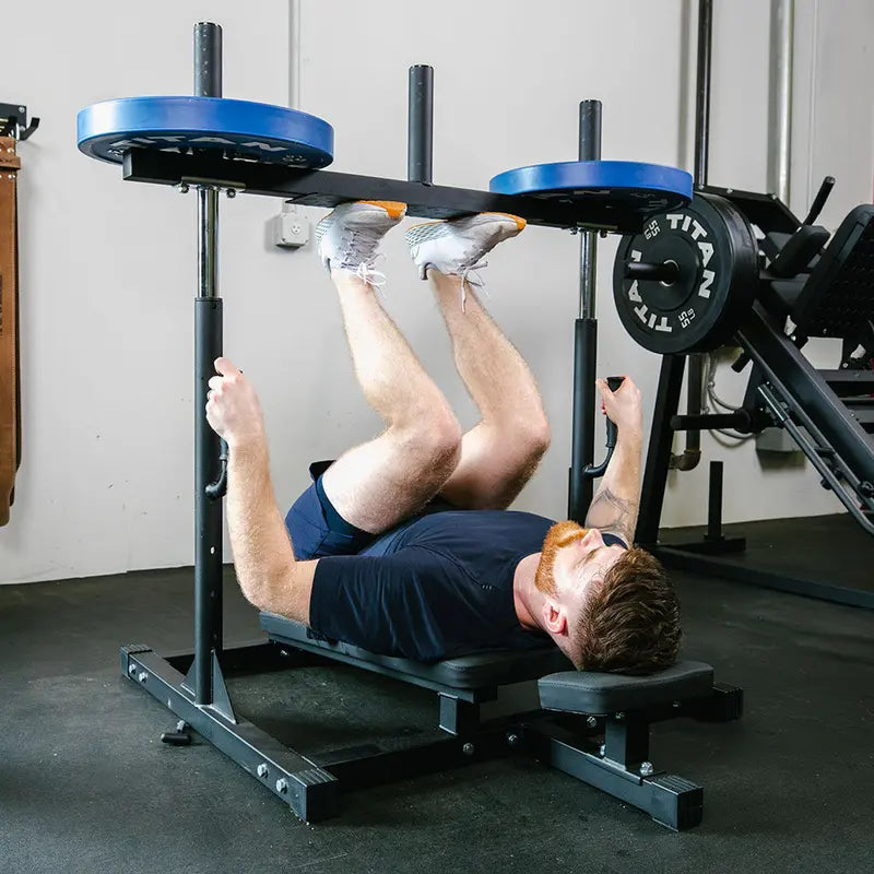Titan Fitness Vertical Leg Press Machine, 400 LB Capacity, Olympic Plate Compatible, Adjustable Height, Lower Body Workout