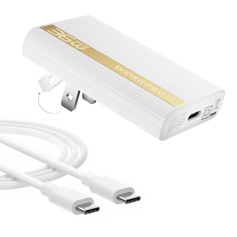 WORKPROX 36W GaN Wall Charger  Ultra-Slim, Foldable Plug, Includes USB-C Cable