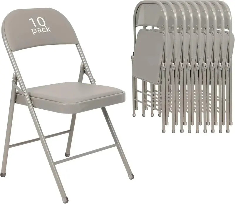 Set of Six Black Folding Chairs ¡ª Leather-Upholstered Event Seating for Weddings, Offices &amp; Gatherings