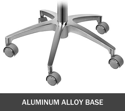 Professional Dental Stool  Height-Adjustable PU Leather Chair with 360° Swivel Armrests