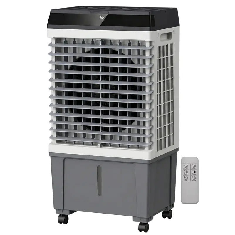 High-Capacity Evaporative Air Cooler  5.3-Gallon Tank, Remote-Controlled