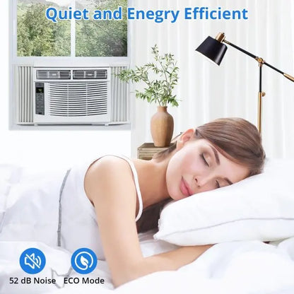 6000 BTU Window Air Conditioner  Energy-Efficient Cooling Unit for Rooms up to 250 sq ft, Reusable Filter & Digital Controls