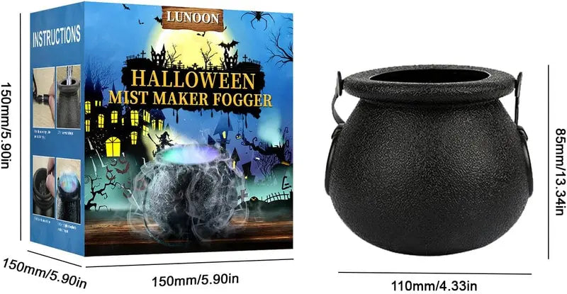 Halloween LED Fog Machine with Adjustable Mist Output and Ambient Lighting