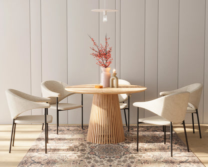 Lot de 2 chaises avec accoudoir design en velours beige Jeanne