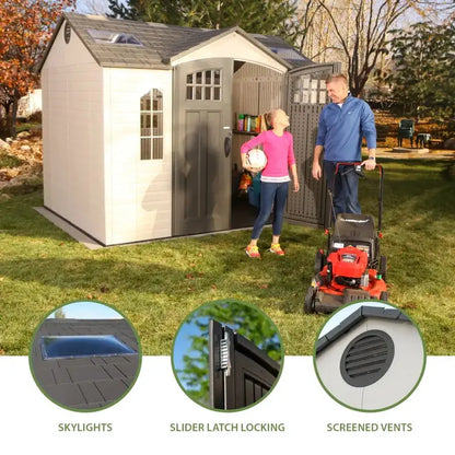 Lifetime 10 ft x 8 ft Heavy-Duty Outdoor Storage Shed  UV-Resistant Polyethylene Panels