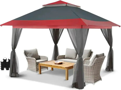 CROWN SHADES 13×13 ft Pop-Up Gazebo  Instant-Setup Outdoor Canopy Tent, Clearance Model