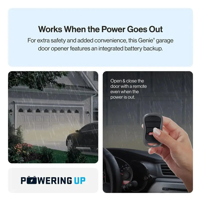 Heavy-Duty Chain-Drive Garage Door Opener  3/4 HP with Battery Backup & Quiet Operation