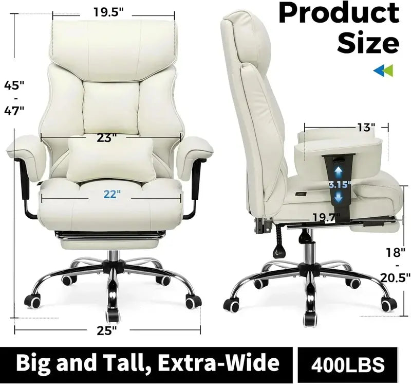 Extra-Wide Gaming Chair for Heavy Users  400 lb Support Capacity, Ergonomic Office & Gaming Design