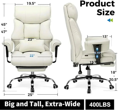 Extra-Wide Gaming Chair for Heavy Users  400 lb Support Capacity, Ergonomic Office & Gaming Design