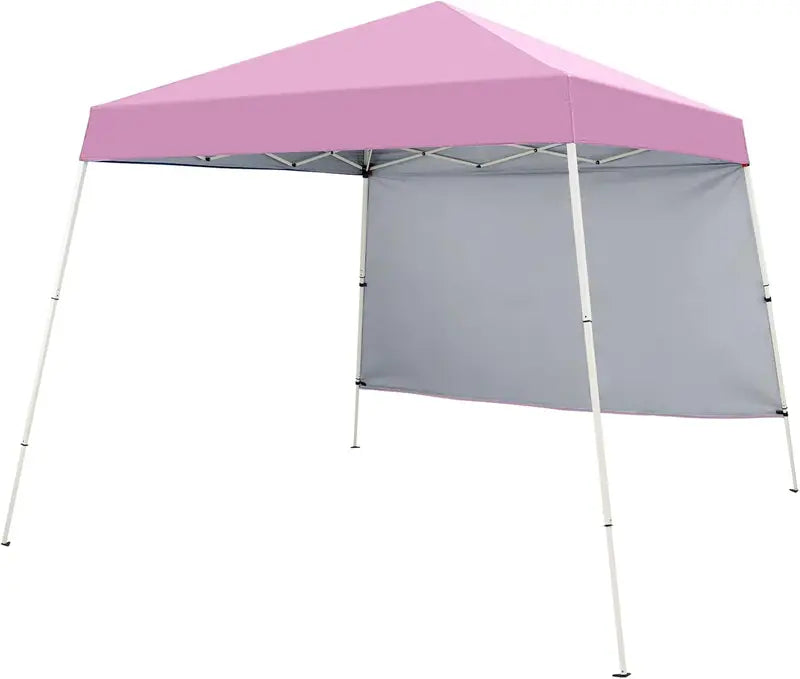8′ x 8′ Pop-Up Canopy Tent with One Zippered Sidewall for Outdoor Use