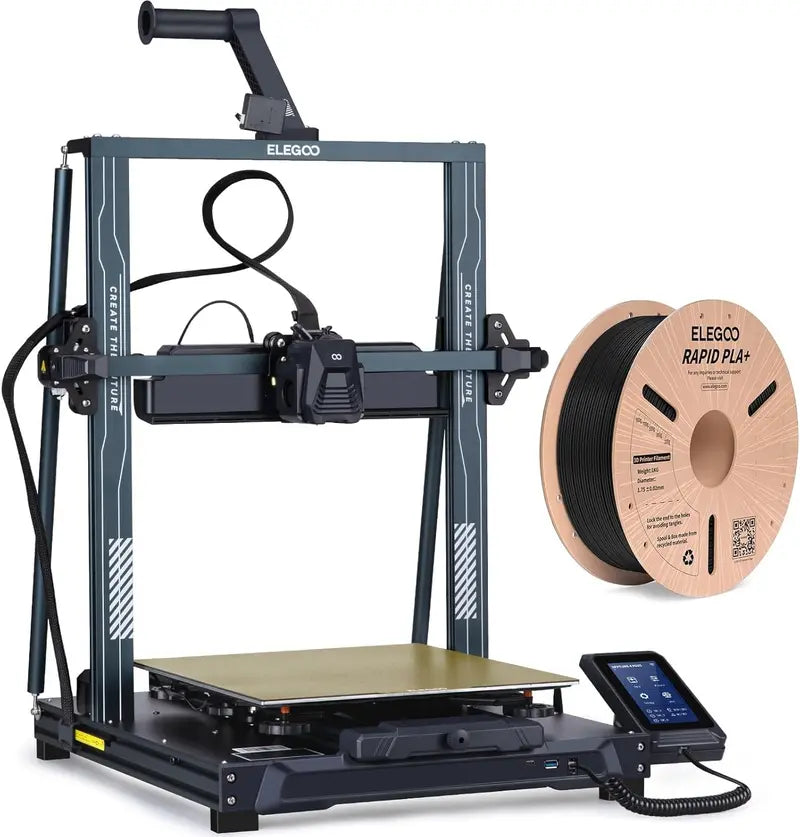 Neptune 4 Pro 3D Printer, 500mm/s High-Speed FDM, Klipper Firmware, Auto Leveling, Metal Guide Rails, 8.85×8.85×10.43 Inch