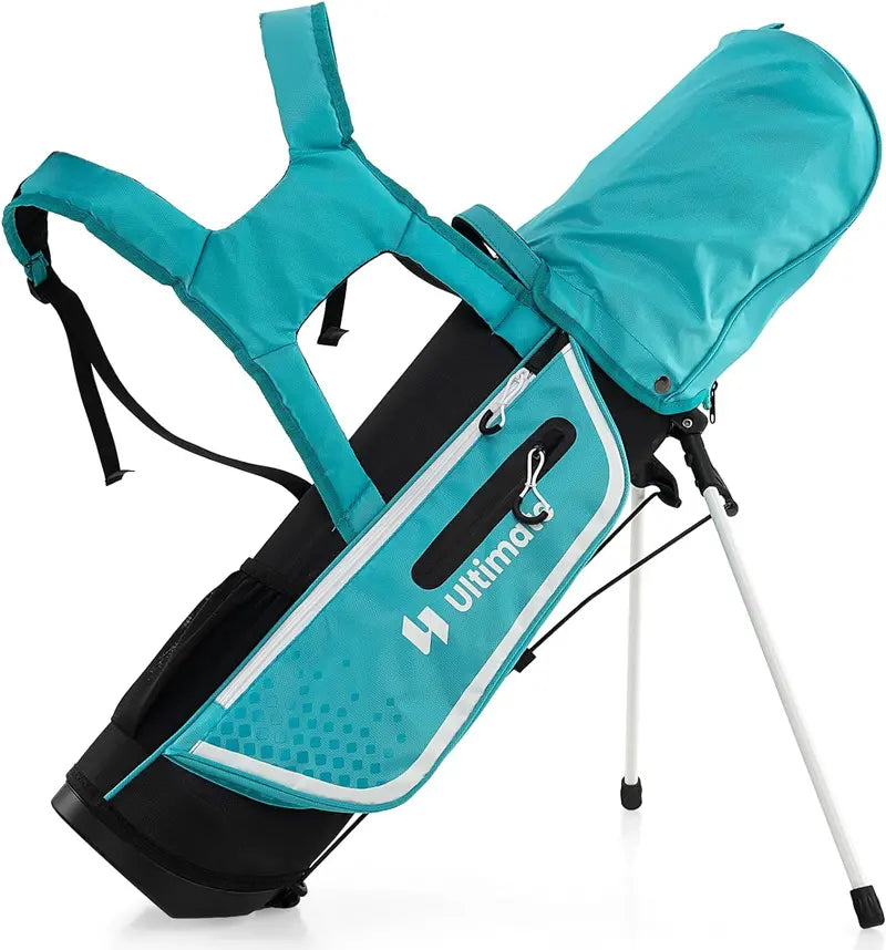 Junior Right-Handed Golf Club Set for Kids Including Stand Bag & Weatherproof Rain Hood