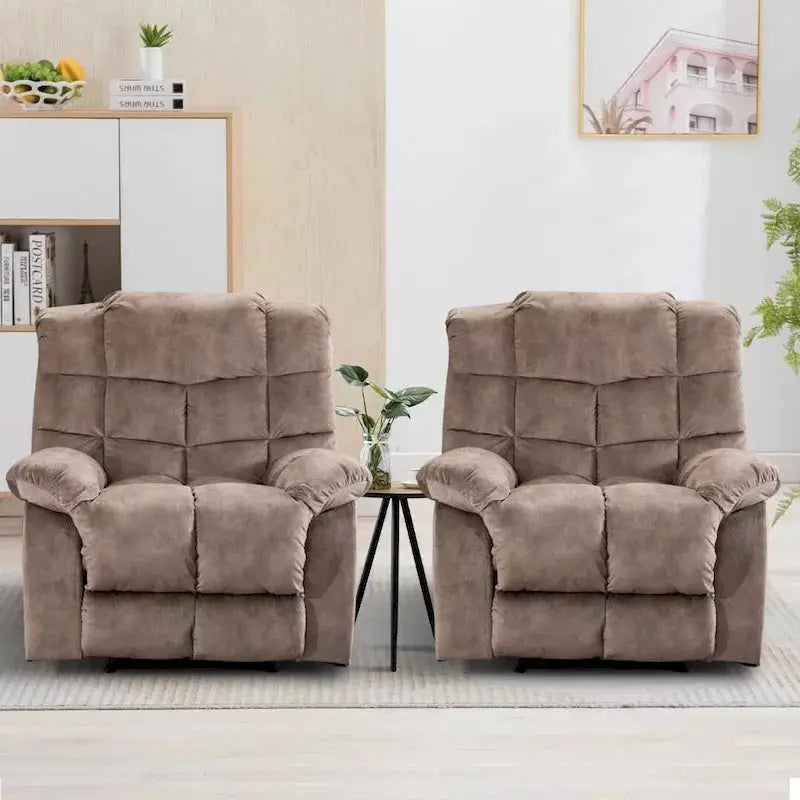 Ergonomic Manual Recliner Chair  Plush Overstuffed Design for Home Comfort
