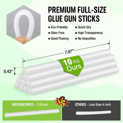 WORKPRO Full-Size Hot Glue Gun with 10 Glue Sticks  Pink Ribbon Edition