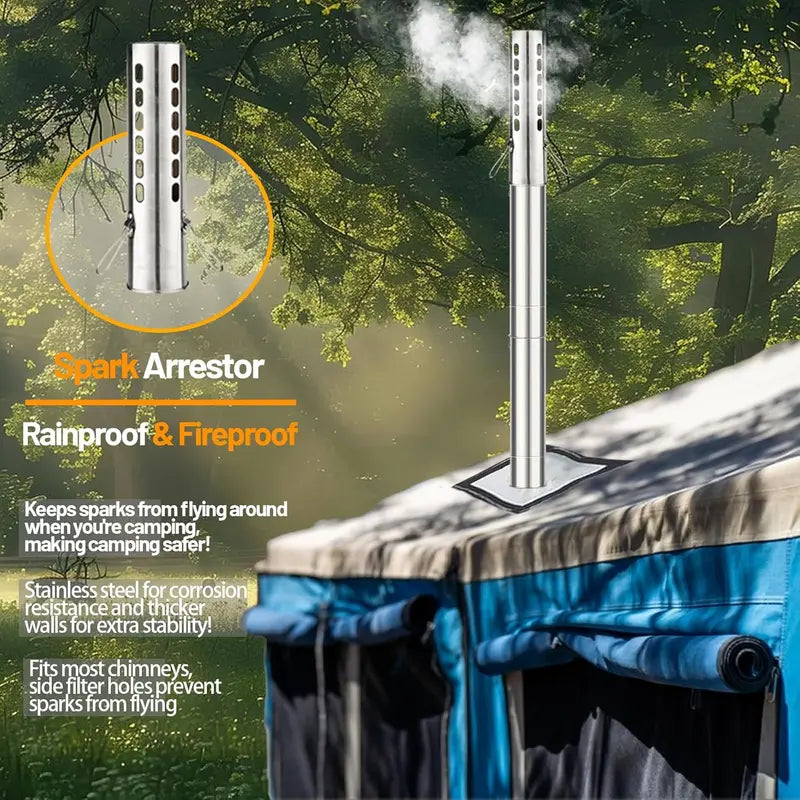 Compact Wood-Burning Hot Tent Stove for Ice Fishing, Hunting & Outdoor Cooking