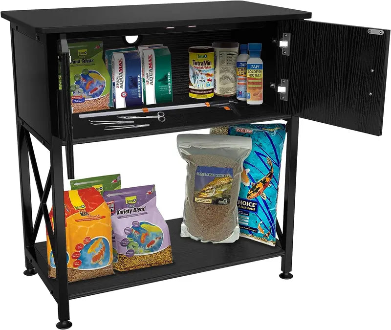 GDLF Metal Aquarium Stand for 20 Gallon Tanks with Cabinet Storage, 28.7″ L