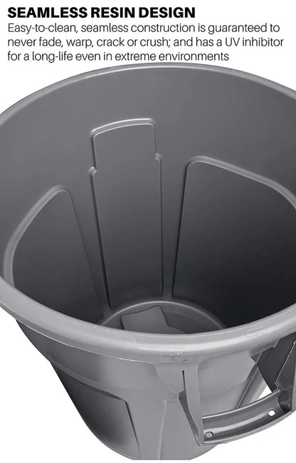 Heavy-Duty Yellow Trash Can  Set of 6 Industrial-Grade Garbage Bins for Outdoor or Commercial Use