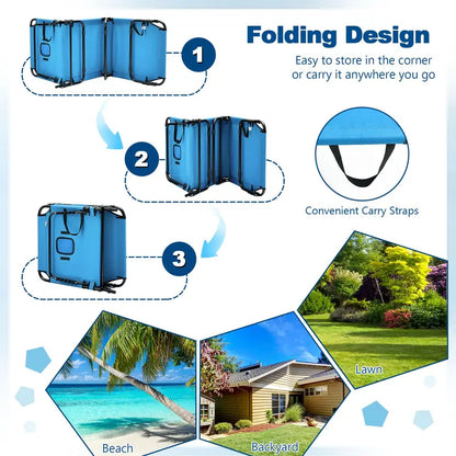 Adjustable Beach Chaise Lounge with UV-Resistant Fabric