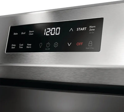 Frigidaire 30-Inch Freestanding Electric Range  5-Burner Glass Top, 5.3 Cu. Ft. Oven, Steam Clean, Stainless Steel