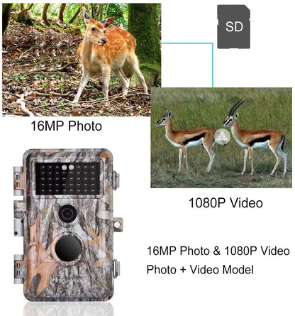 5-Pack 16MP Trail Cameras  HD 1080P Video, Night Vision, Time-Lapse & Wildlife Monitoring Kit