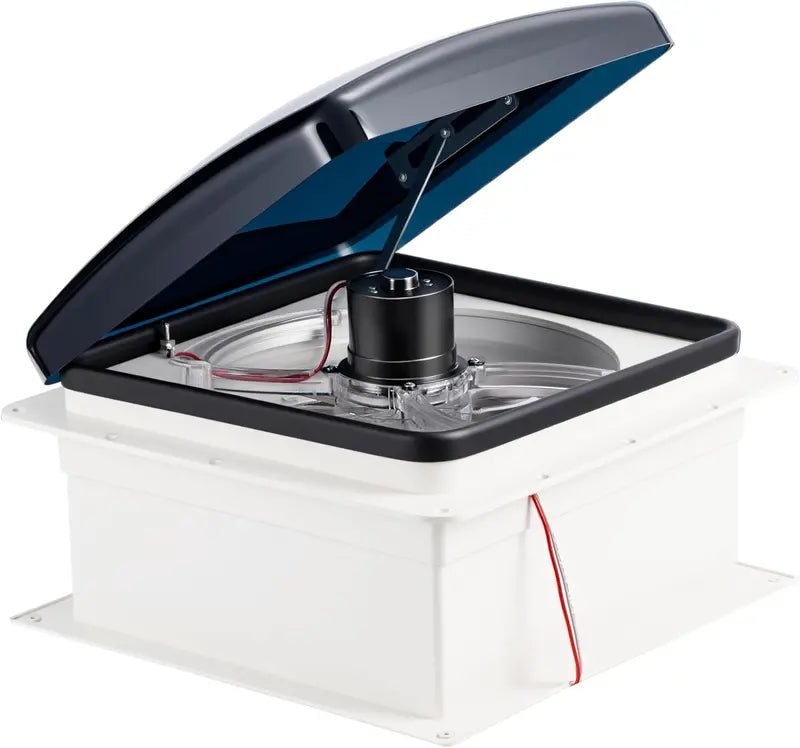 14-Inch 12V RV Roof Vent Fan  10-Speed Reversible Manual Lift Fan Without Remote Control