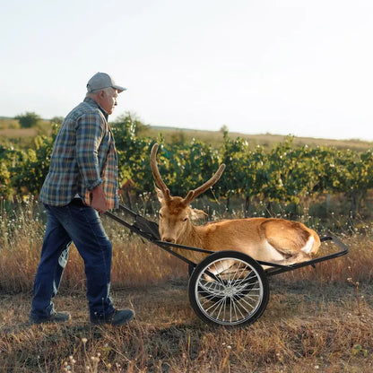 Heavy-Duty Folding Deer Hauler Cart — 550-LB Capacity, Polyester Liner & All-Terrain Rubber Wheels