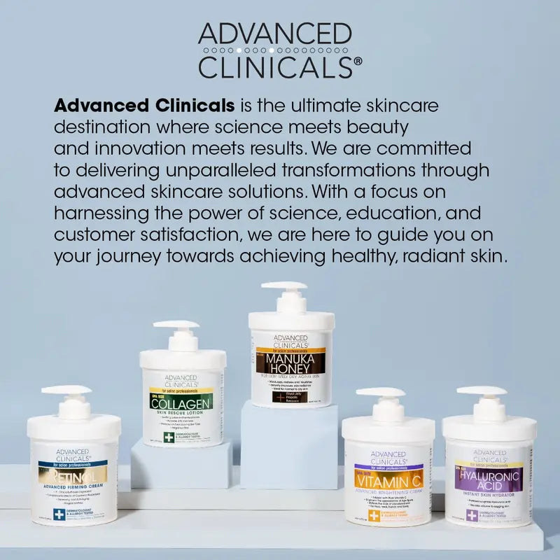 Advanced Clinicals Retinol & Vitamin C Anti-Aging Duo, 16oz, Reduces Wrinkles, Sun Damage, Hydrating Formula