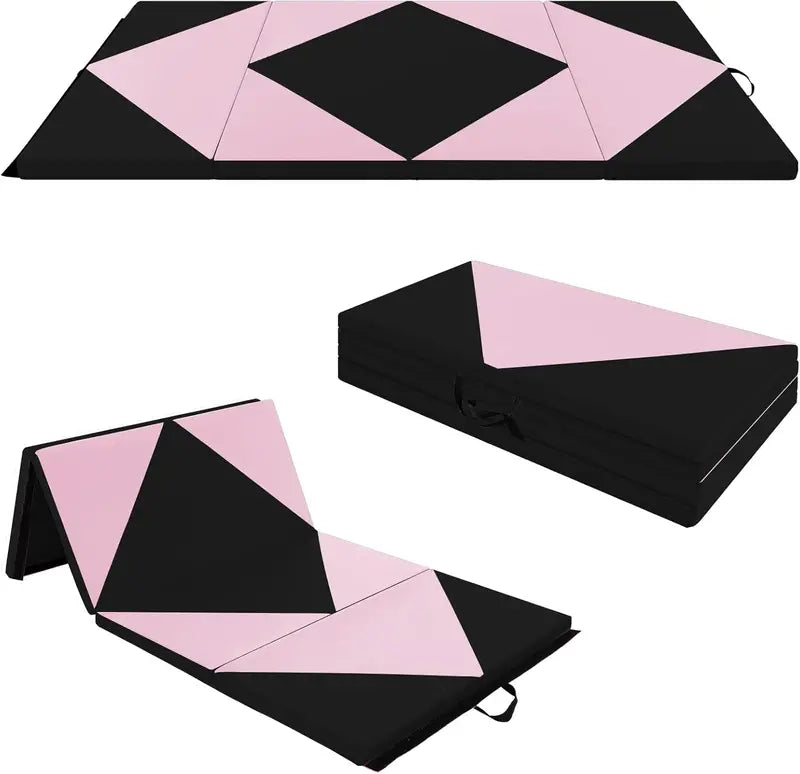 8-Foot Folding Tumbling Mat  4-Inch Thickness, Hook-and-Loop & Carry Handles