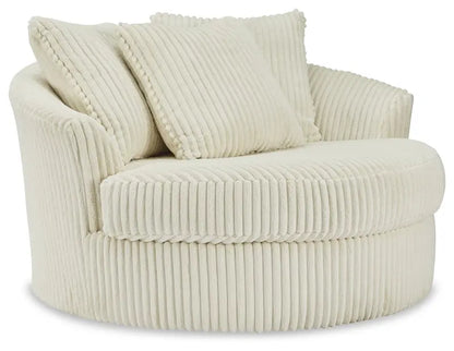 Extra-Wide Swiveling Accent Chair with 360° Rotation and Upholstered Comfort