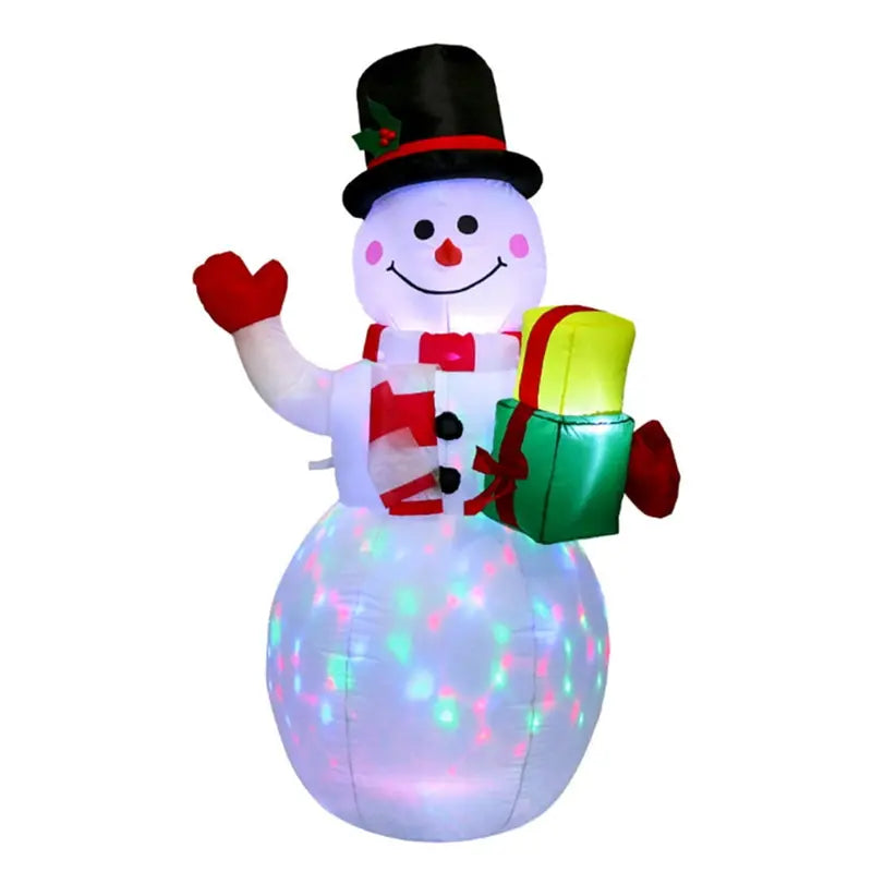 5FT Inflatable Snowman Lantern with Rotating LED Lights for Holiday Decor  QueenTrade