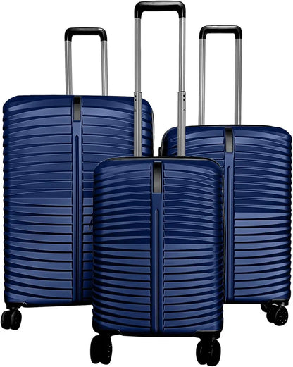 Lightweight 3-Piece Hardshell Spinner Luggage Set — 20/24/28 Inch (Pin Stripe Design)