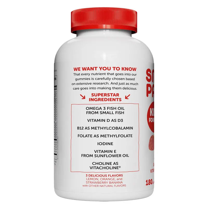 SmartyPants Kids Multivitamin Gummies  180 Count, Daily Support Formula