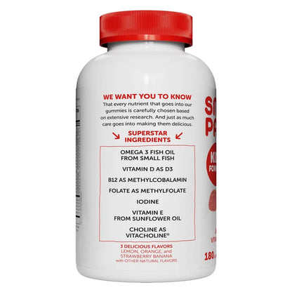 SmartyPants Kids Multivitamin Gummies  180 Count, Daily Support Formula