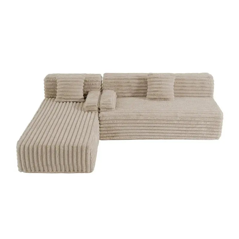 Cloud Modular Sectional Sofa  L-Shaped Upholstered Couch with 2 Decorative Pillows