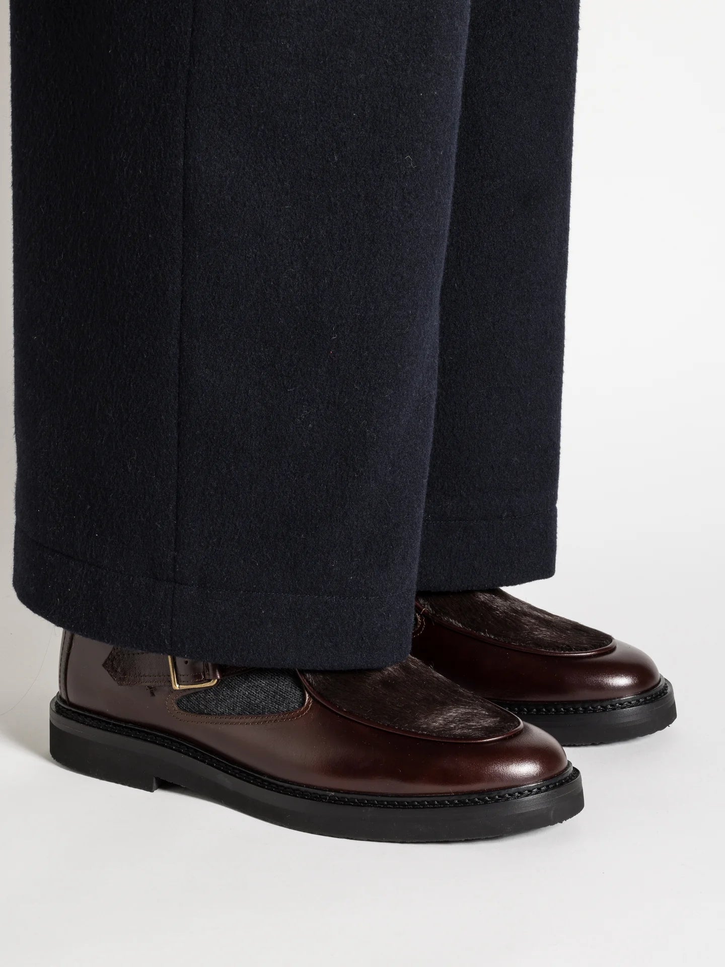 JO HAIRY CALF DARK BROWN