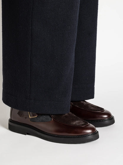 JO HAIRY CALF DARK BROWN