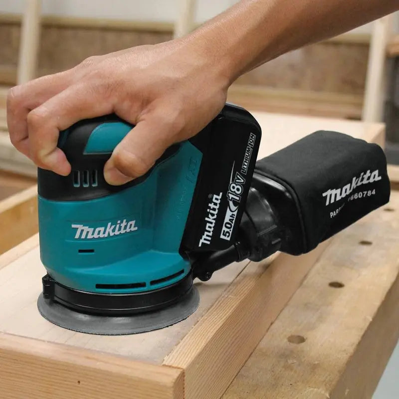 Makita 18 Volt LXT Lithium-Ion Cordless 5 in. Random Orbit Sander Kit 5.0 Ah XOB01T from Makita