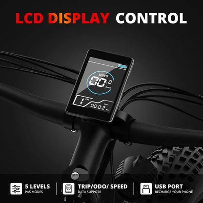 AMYET EB26 750W Electric Mountain Bike  26″ Fat Tire E-Bike with UL2849 Battery, 20 MPH Top Speed