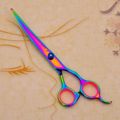 Premium Stainless Steel Hair Cutting Scissors & Comb Set  Curved Handle, Portable, Easy to Clean